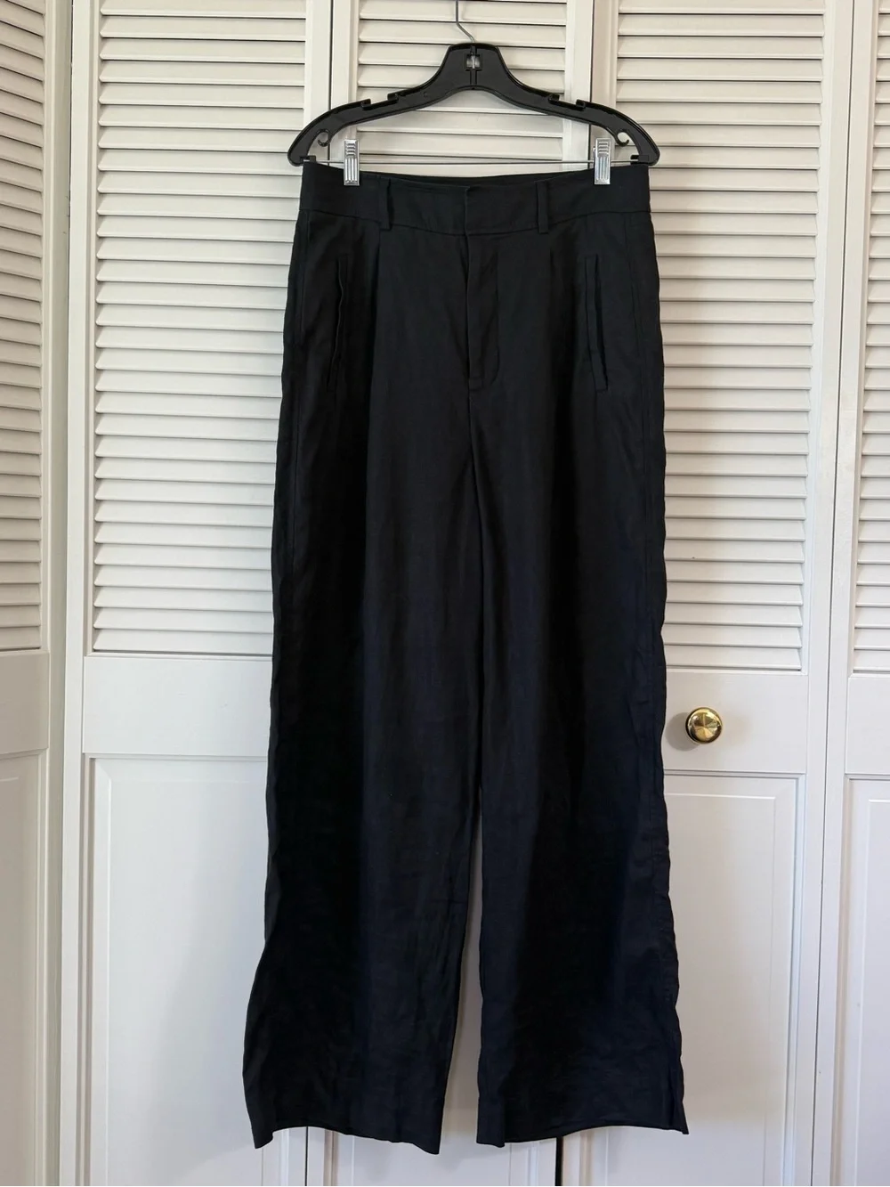 Everlane The Linen Way High Drape Pant Black Size 8 - Picture 5 of 5